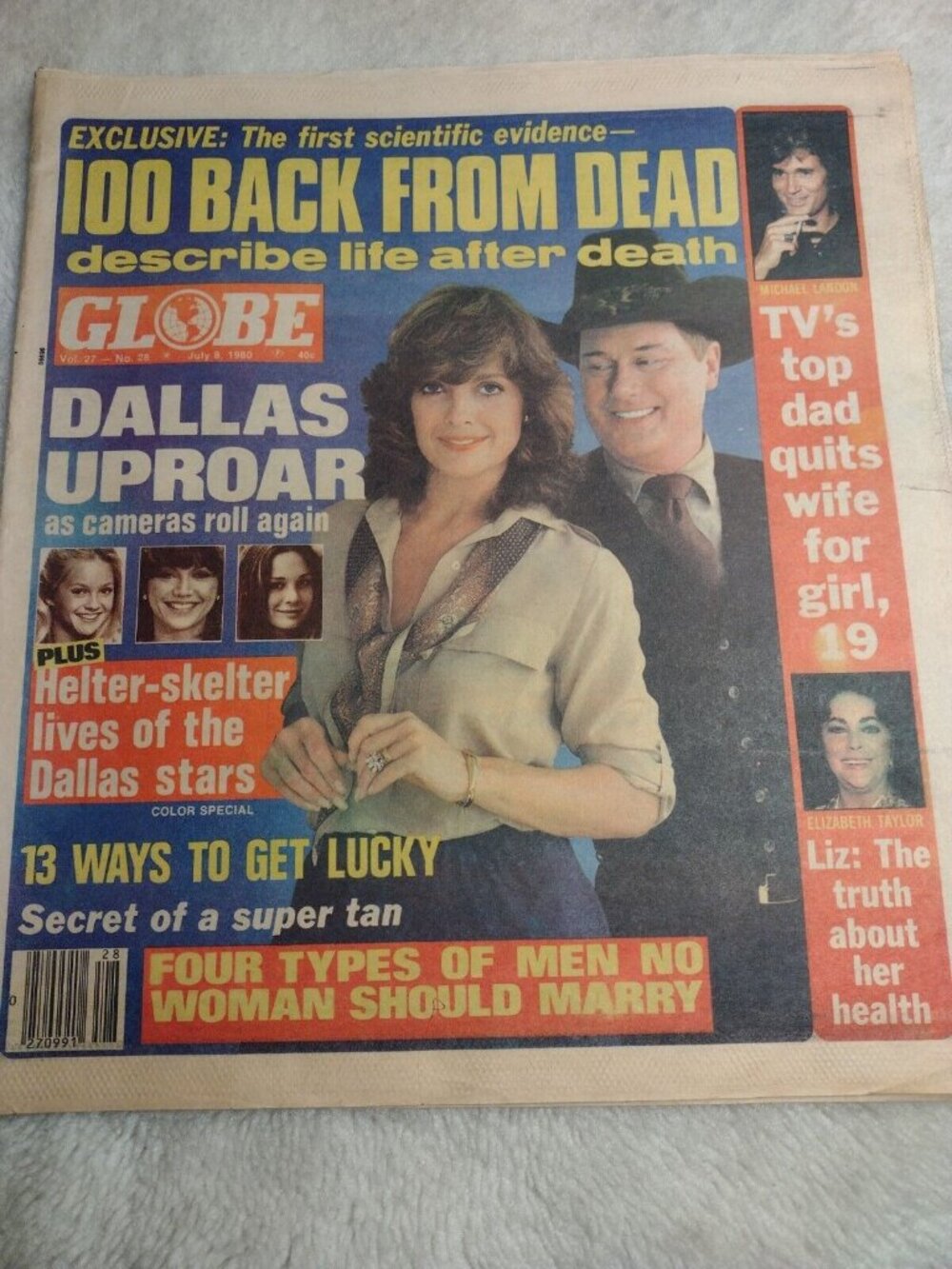 Globe Magazine July 8, 1980 Elizabeth Taylor Michael Landon Gary Coleman Wayne